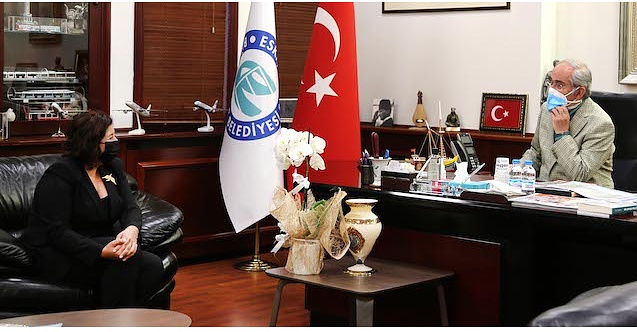 Amerika'da yaşayan Türk siyasetçiden Büyükerşen'e ziyaret