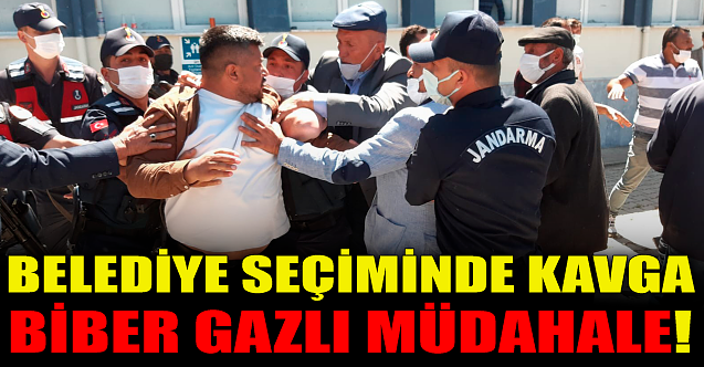 Belediye seçiminde kavga: Biber gazıyla müdahale