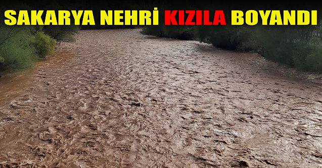 Sakarya nehri kızıla boyandı