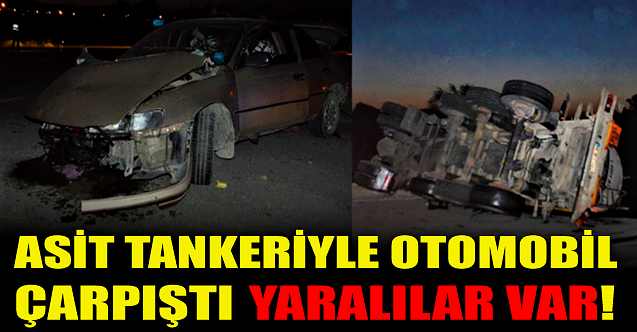 Kütahya'da faciadan dönüldü: Asit tankeriyle otomobil çarpıştı