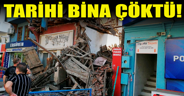 Tarihi bina çöktü, ortalık savaş alanına döndü!