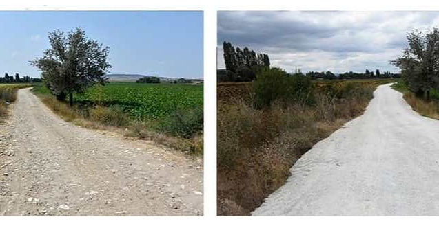 İnönü’de yol yapım çalışmaları sürüyor