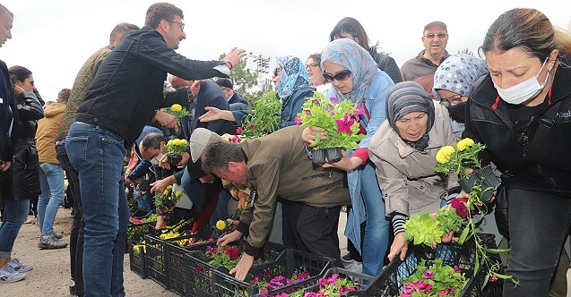 Büyükşehir vatandaşlara 10 binlerce çiçek dağıttı!