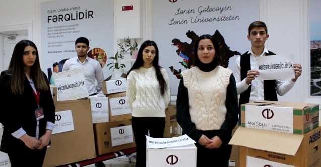 Anadolu Üniversitesi'nin Bakü'deki bürosuna yardımlar yağıyor