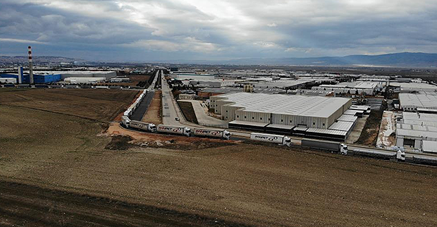 Eskişehir OSB'de kilometrelerce uzayan tır kuyruğu