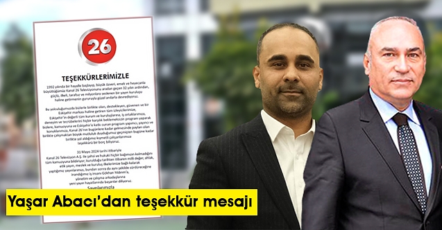 Yaşar Abacı'dan teşekkür mesajı