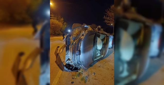 Kontrolden çıkarak takla atan cip kullanılamaz hale geldi