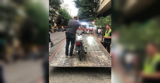 Araç trafiğine kapalı alana giren 32 motosiklete işlem yapıldı