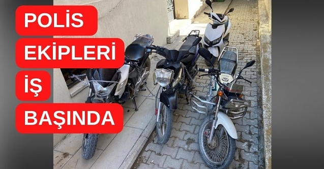 Çalıntı motosikletler ele geçirildi