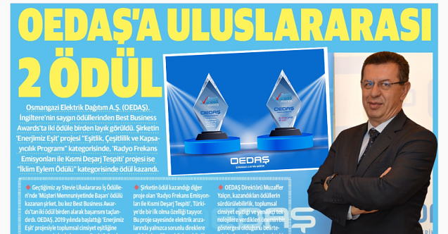 OEDAŞ’a 2 Uluslararası Ödül