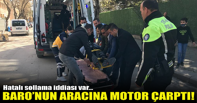 Eskişehir Barosu#039;nun aracına motosiklet çarptı!