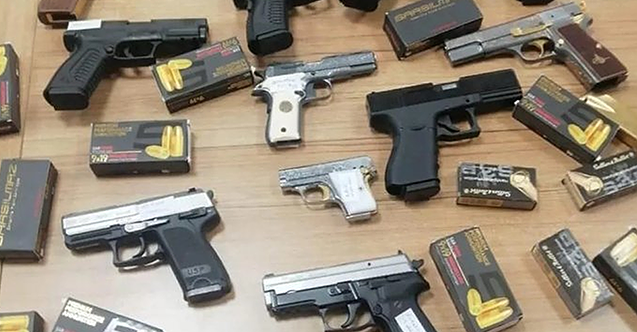 29 şüpheliden çok sayıda silah ele geçirildi
