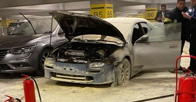 Eskişehir Şehir Hastanesi otoparkında araç yangını çıktı