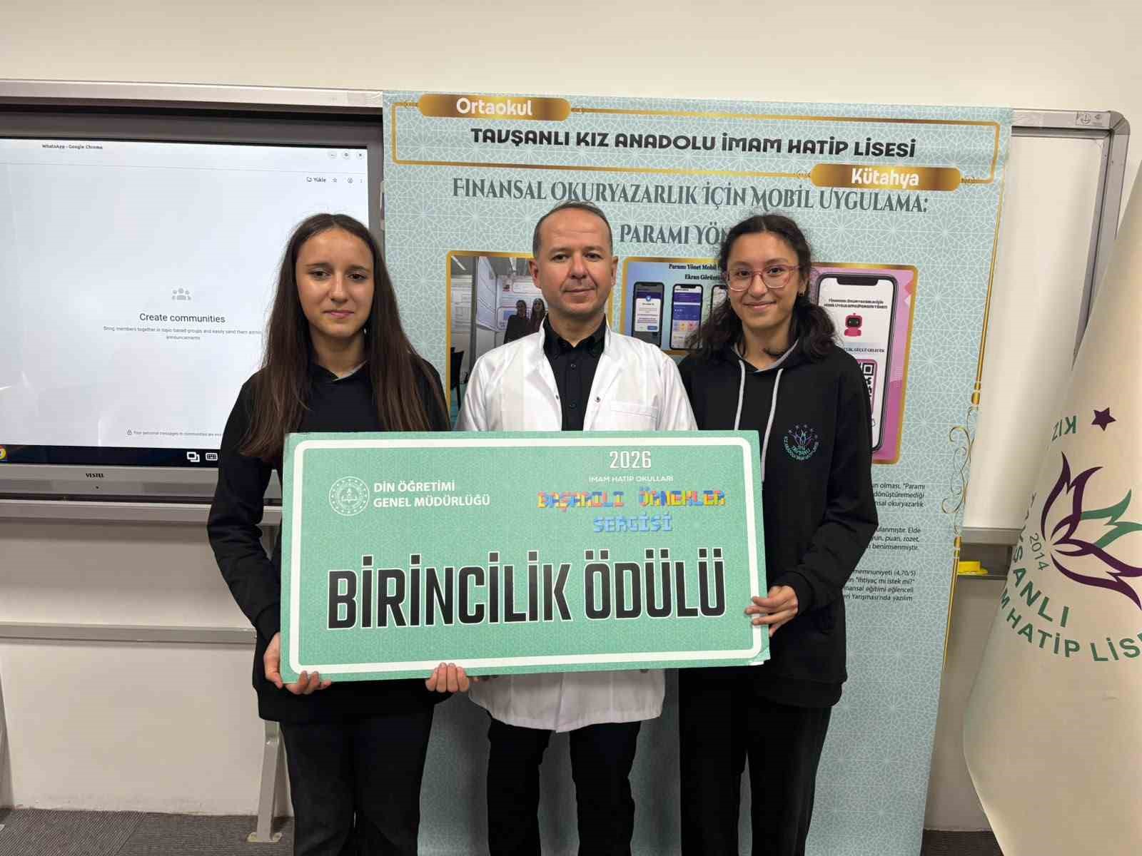 Tavşanlı Kız Anadolu İmam Hatip Lisesi ’Paramı Yönet’ projesiyle Türkiye birincisi oldu