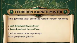 Uşak’ta hayvan pazarları şap hastalığı nedeniyle kapatıldı