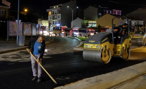 Eskişehir Büyükşehir Belediyesi'nden Ertaş Bulvarı'nda Gece Mesaisi