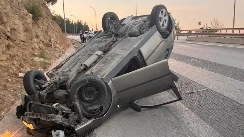 Bilecik’te otomobil ters döndü: 1 yaralı