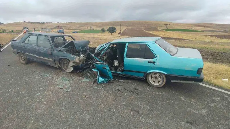 Otomobillerin kafa kafaya çarpıştığı kazada 5 kişi yaralandı